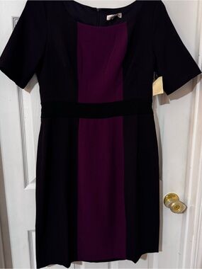 Coldwater Creek Black and Purple Panel Short Dress